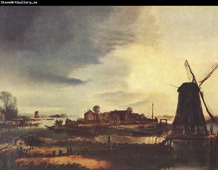 Aert van der Neer Landscape with Windmill